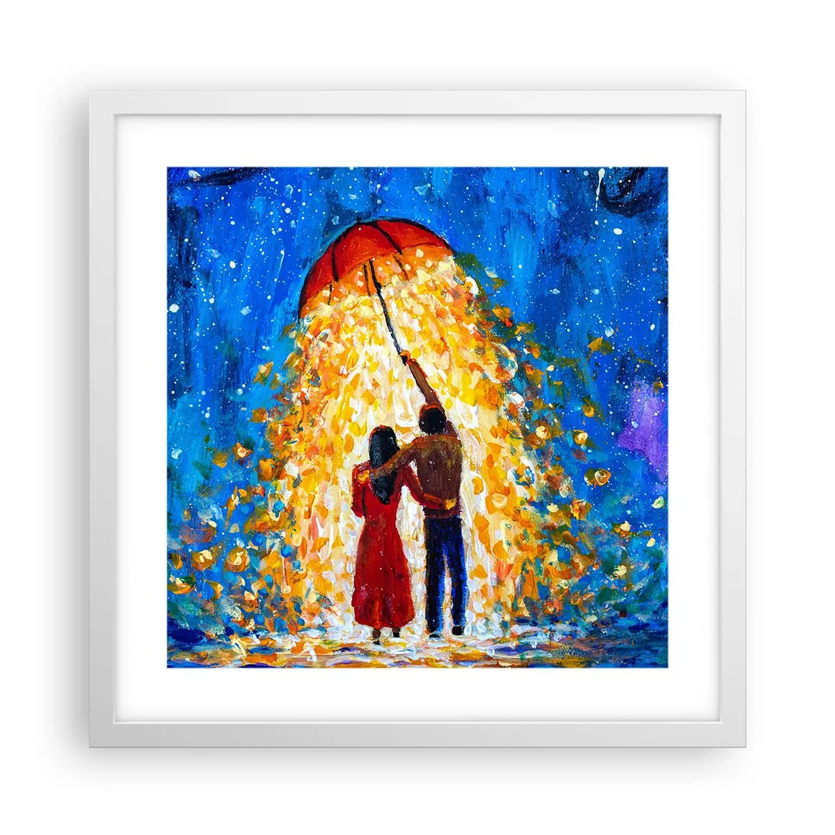 Affiche dans un cadre blanc - Poster - La magie d'une soirée pluvieuse ? - 40x40 cm