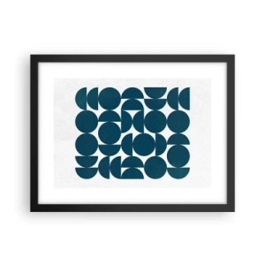 Affiche dans un cadre noir - Poster - Cercles et demi-cercles - 40x30 cm