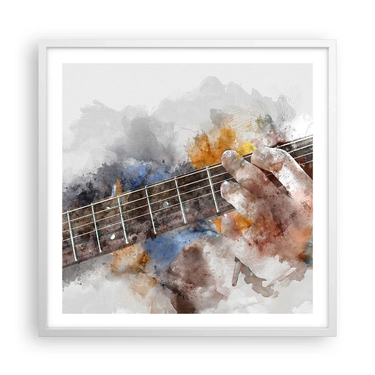 Affiche dans un cadre blanc - Poster - La poésie entre les cordes - 60x60 cm