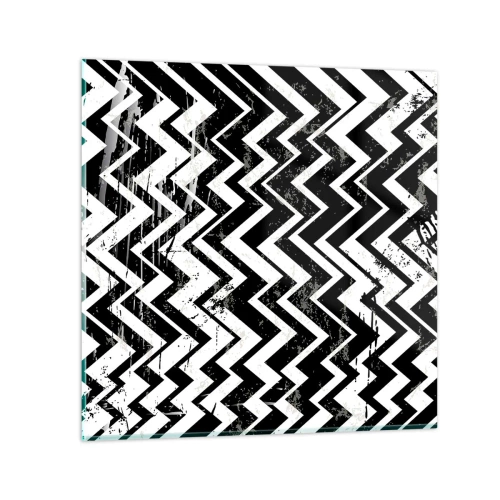 Impression sur verre - Image sur verre - Zig-blanc, zag-noir - 50x50 cm