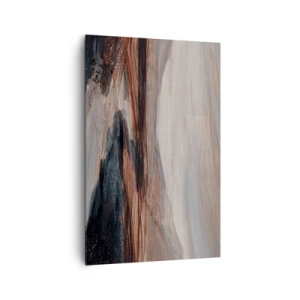 Impression sur toile - Image sur toile - Un paysage pittoresque avec une rivière et des montagnes - 80x120cm - Une vallée tranquille - Décoration murale moderne pour le salon et la chambre ARTTOR