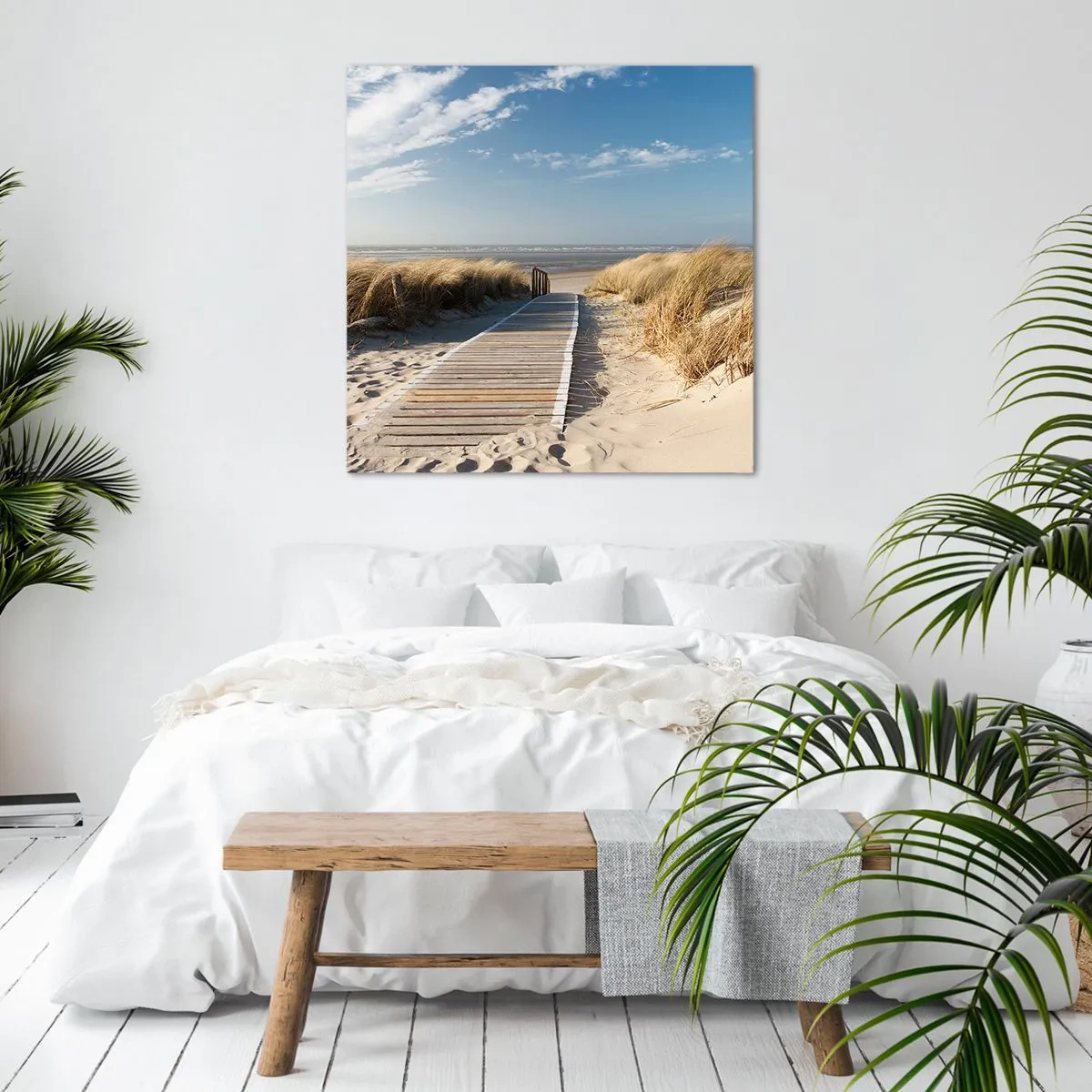 Impression sur toile - Image sur toile - Derrière la dune, dans le bruissement de l'herbe - 30x30 cm