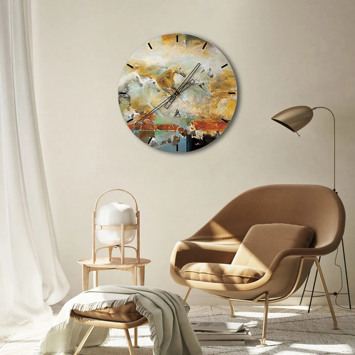 Horloge murale - Pendule murale - Au galop vers la lumière - 40x40 cm