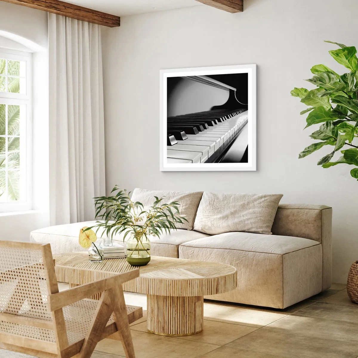 Affiche dans un cadre blanc - Poster - Harmonie des formes et des couleurs - 30x30 cm