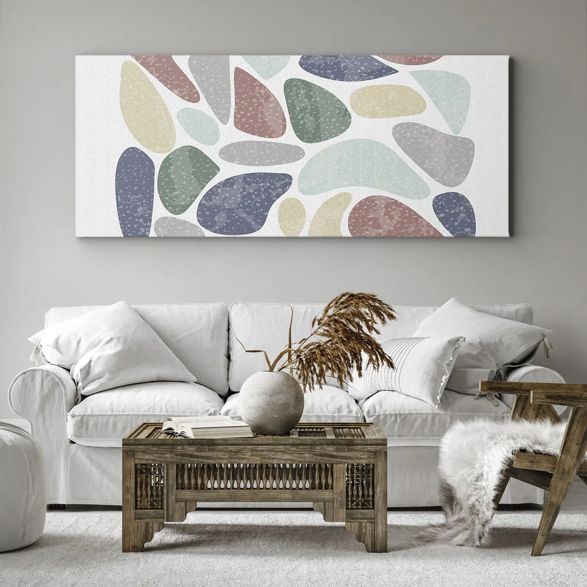 Impression sur toile - Image sur toile - Une mosaïque de couleurs poudrées - 100x40 cm