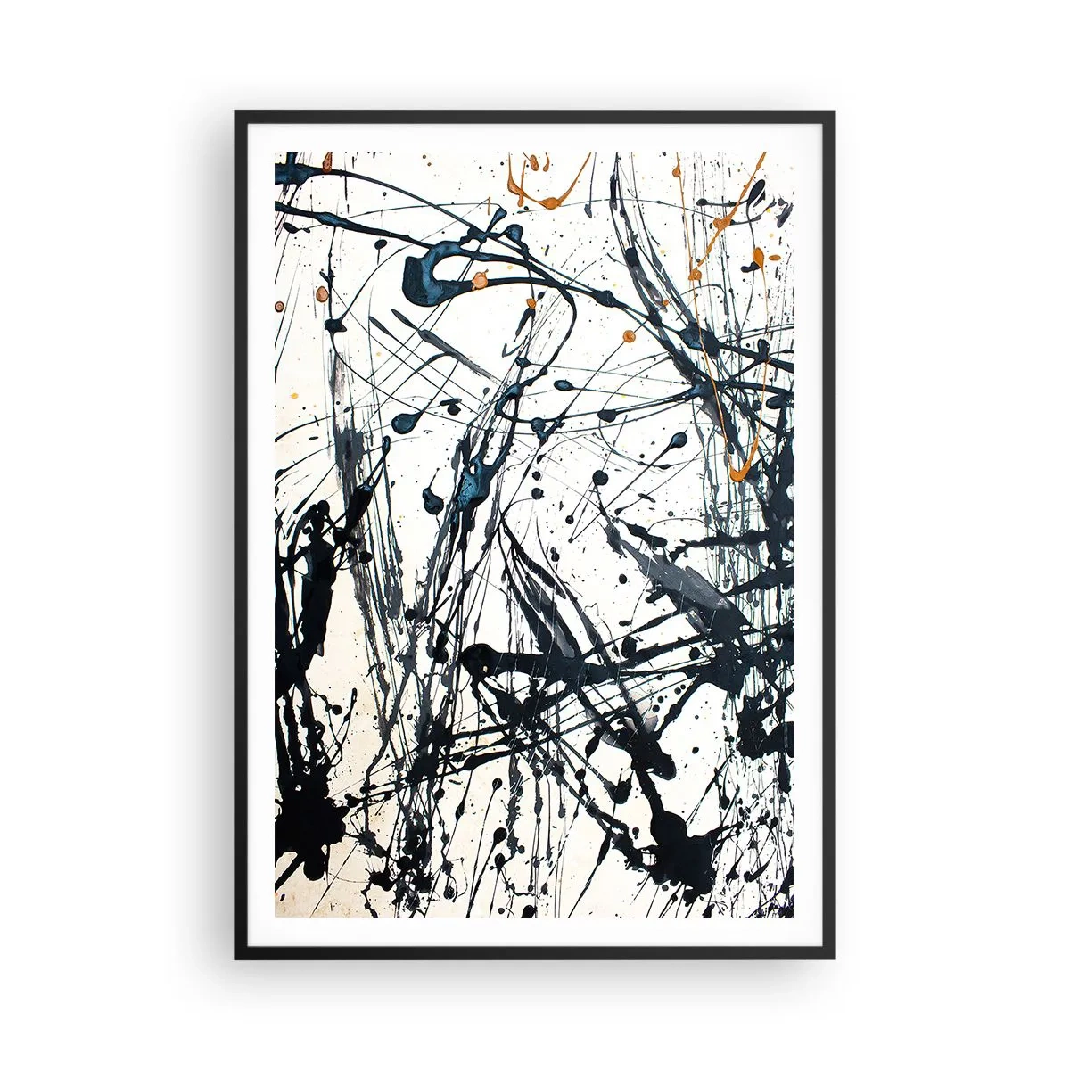 Affiche dans un cadre noir - Poster - Abstraction expressionniste - 70x100 cm