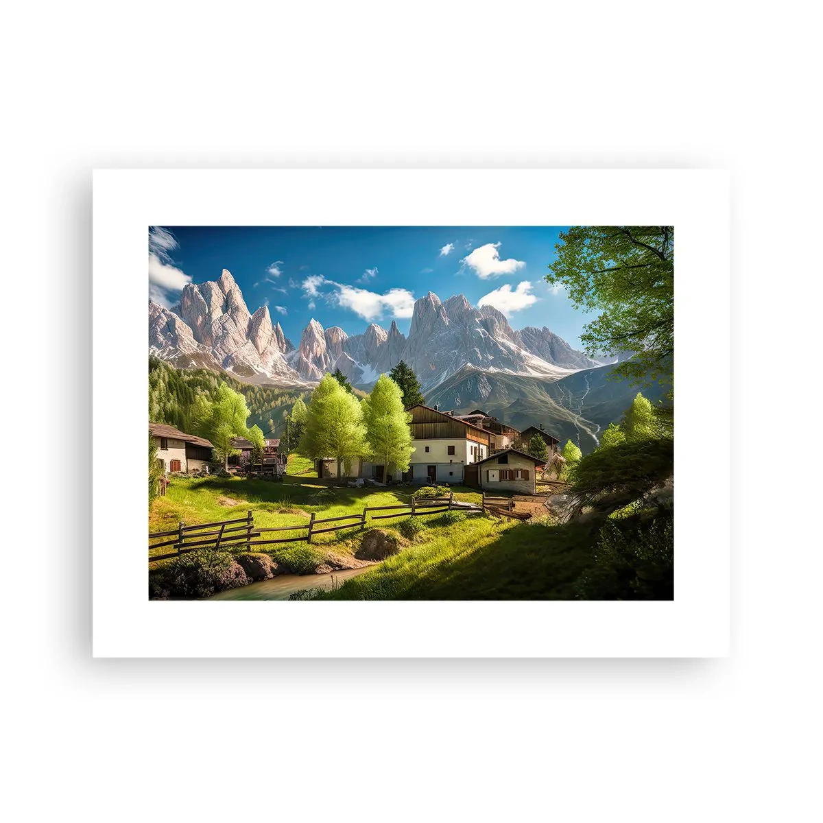 Affiche - Poster - Idylle alpine - 40x30 cm