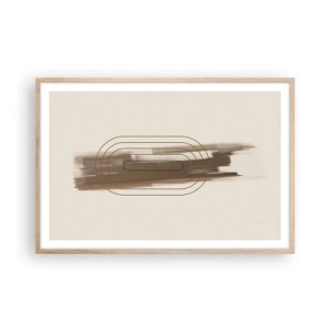 Affiche dans un chêne clair - Poster - Parfum de gris - 91x61 cm