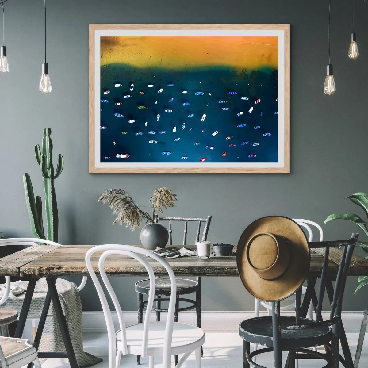 Affiche dans un chêne clair - Poster - Jeu de vacances - 40x30 cm