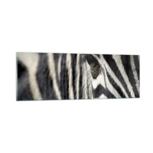 Impression sur verre - Image sur verre - Portrait en rayure - 90x30 cm