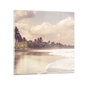 Impression sur verre - Image sur verre - La caresse des vagues - 30x30 cm