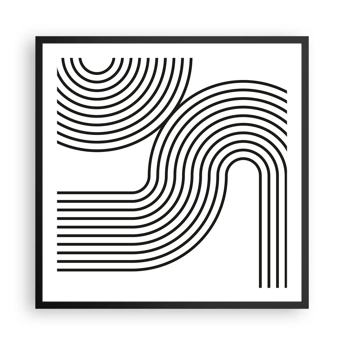 Affiche dans un cadre noir - Poster - En plein virage - 60x60 cm