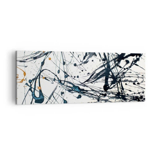 Impression sur toile - Image sur toile - Une peinture abstraite avec des éclaboussures de peinture dans des motifs dynamiques. - 140x50cm - Abstraction expressionniste - Décoration murale moderne pour le salon et la chambre ARTTOR