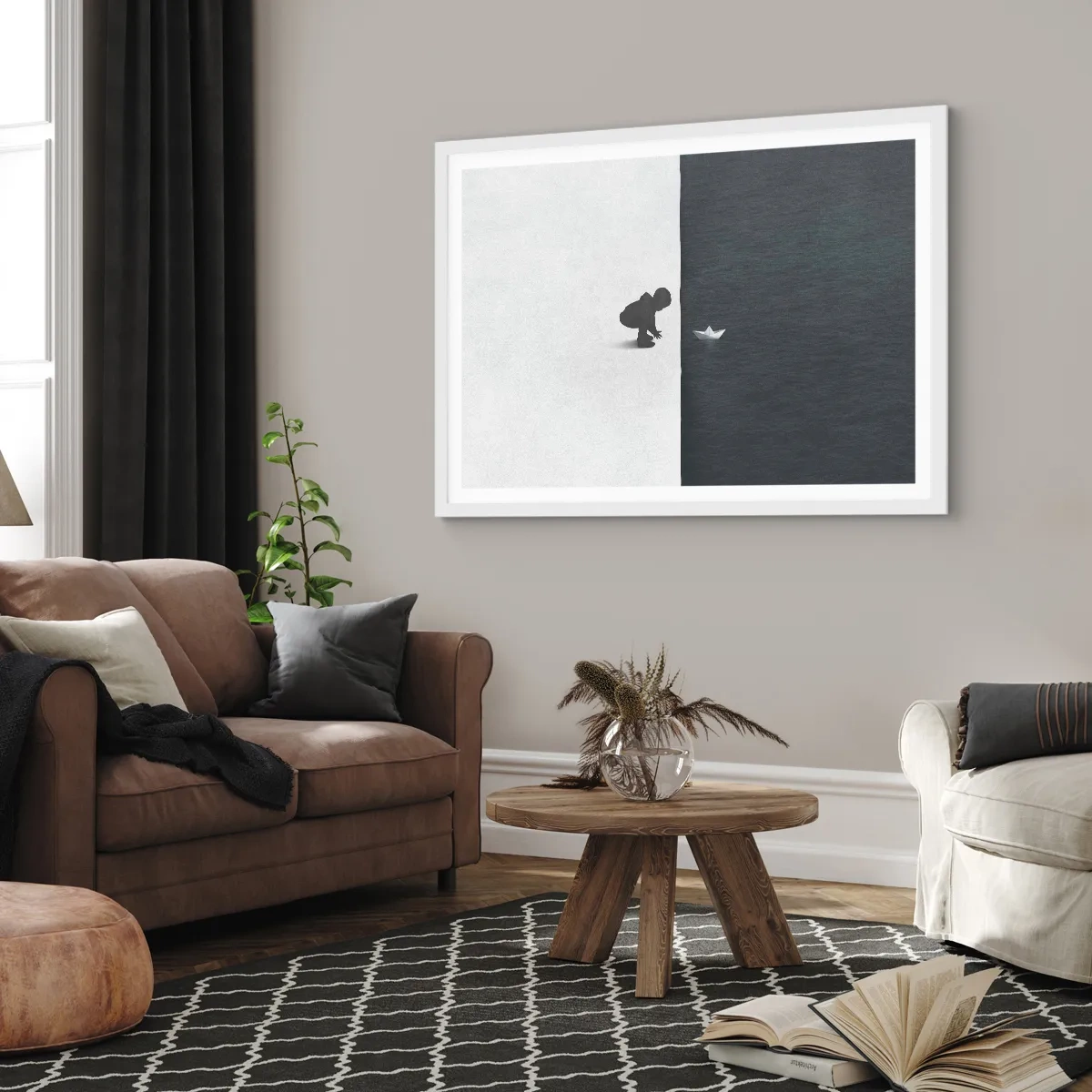 Affiche dans un cadre blanc - Poster - Grande expédition - 50x40 cm