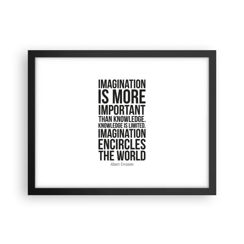 Affiche dans un cadre noir - Poster - Einstein sur le pouvoir de l'imagination - 40x30 cm