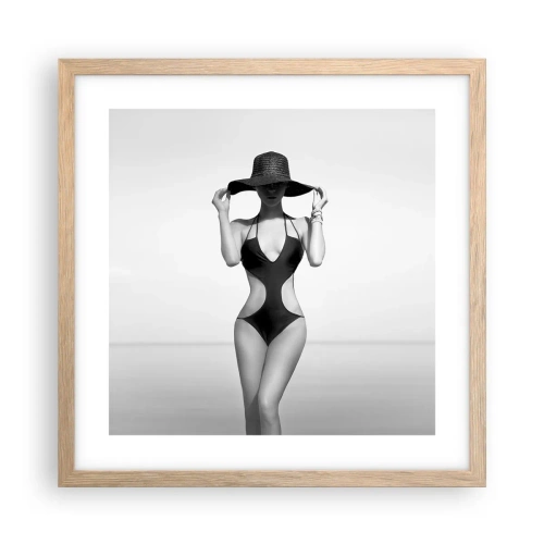 Affiche dans un chêne clair - Poster - Mon prénom? Élégance - 40x40 cm