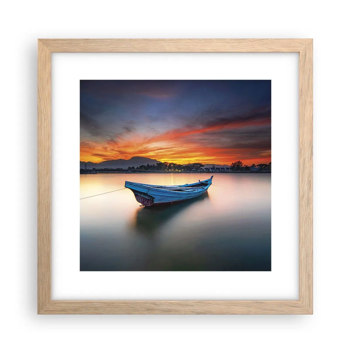 Affiche dans un chêne clair - Poster - Une bonne nuit arrive - 30x30 cm