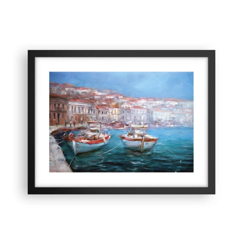 Affiche dans un cadre noir - Poster - Baie italienne - 40x30 cm