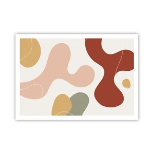 Affiche - Poster - Une composition abstraite aux tons pastel avec des formes dynamiques. - 100x70cm - Entrelac - Décoration murale moderne pour le salon et la chambre ARTTOR