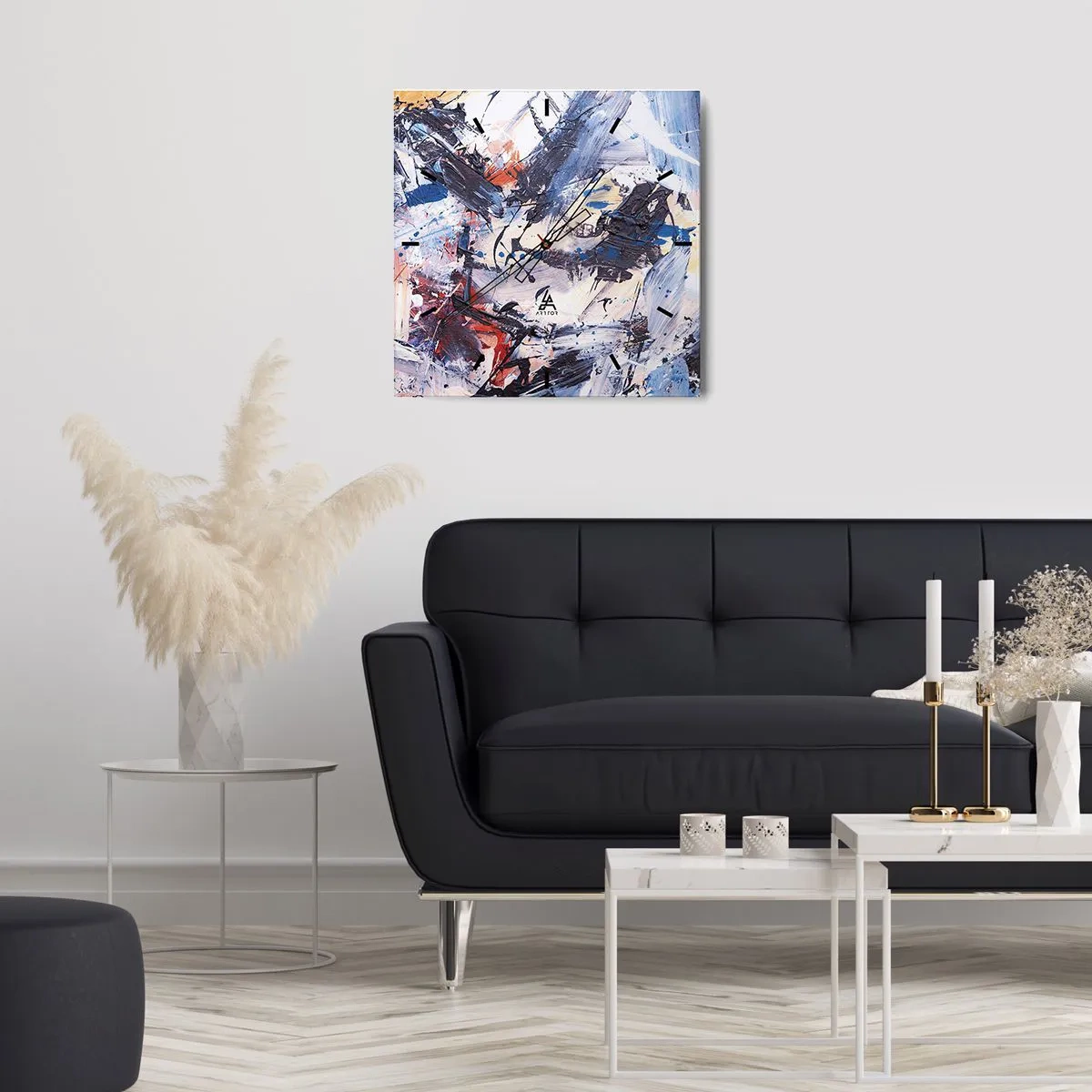 Horloge murale - Pendule murale - La danse folle de l'abstrait - 40x40 cm