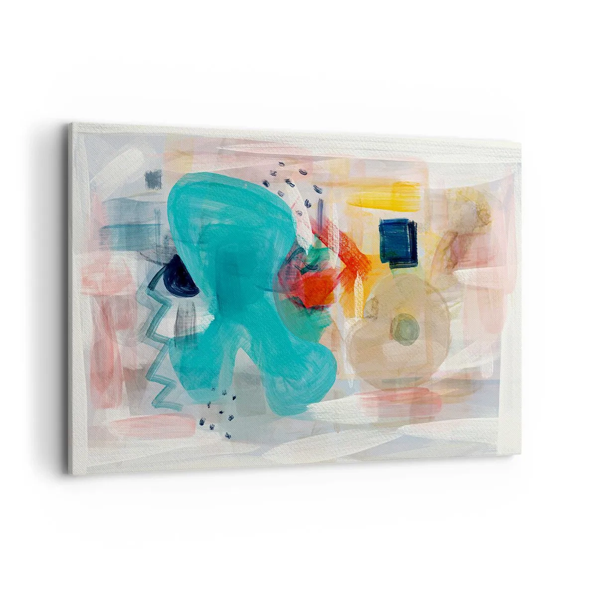 Impression sur toile - Image sur toile - Les formes et les couleurs abstraites créent une composition dynamique - 120x80cm - Jeu de couleurs - Décoration murale moderne pour le salon et la chambre ARTTOR