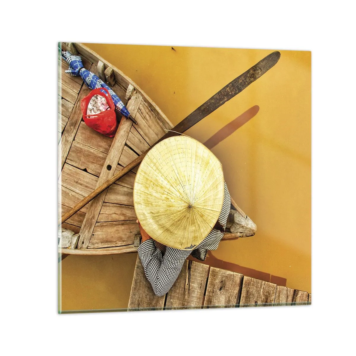 Impression sur verre - Image sur verre - La vie sur le fleuve Jaune - 60x60 cm