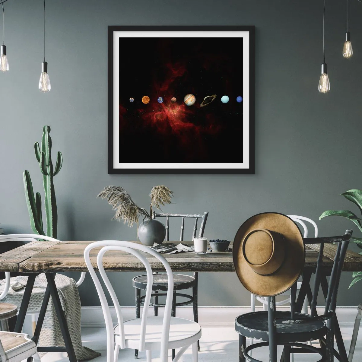 Affiche dans un cadre noir - Poster - Notre quartier - 60x60 cm