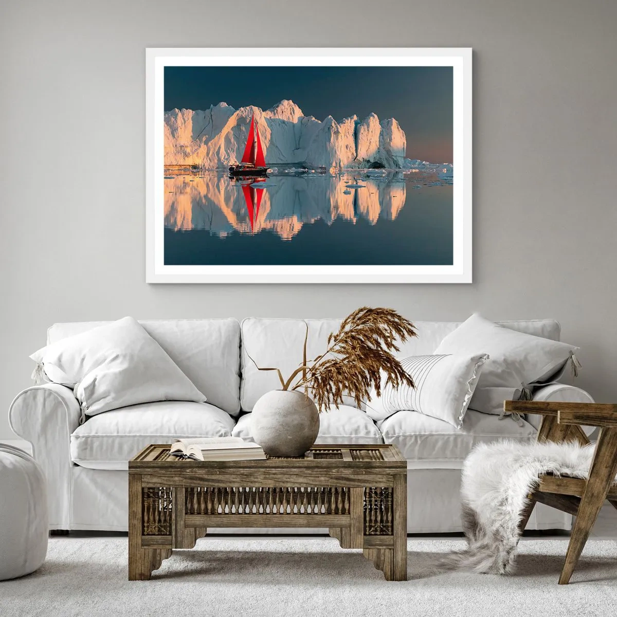 Affiche dans un cadre blanc - Poster - Aux limites du monde - 60x60 cm