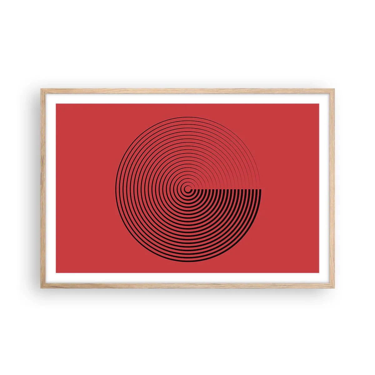 Affiche dans un chêne clair - Poster - Mouvement circulaire - 91x61 cm