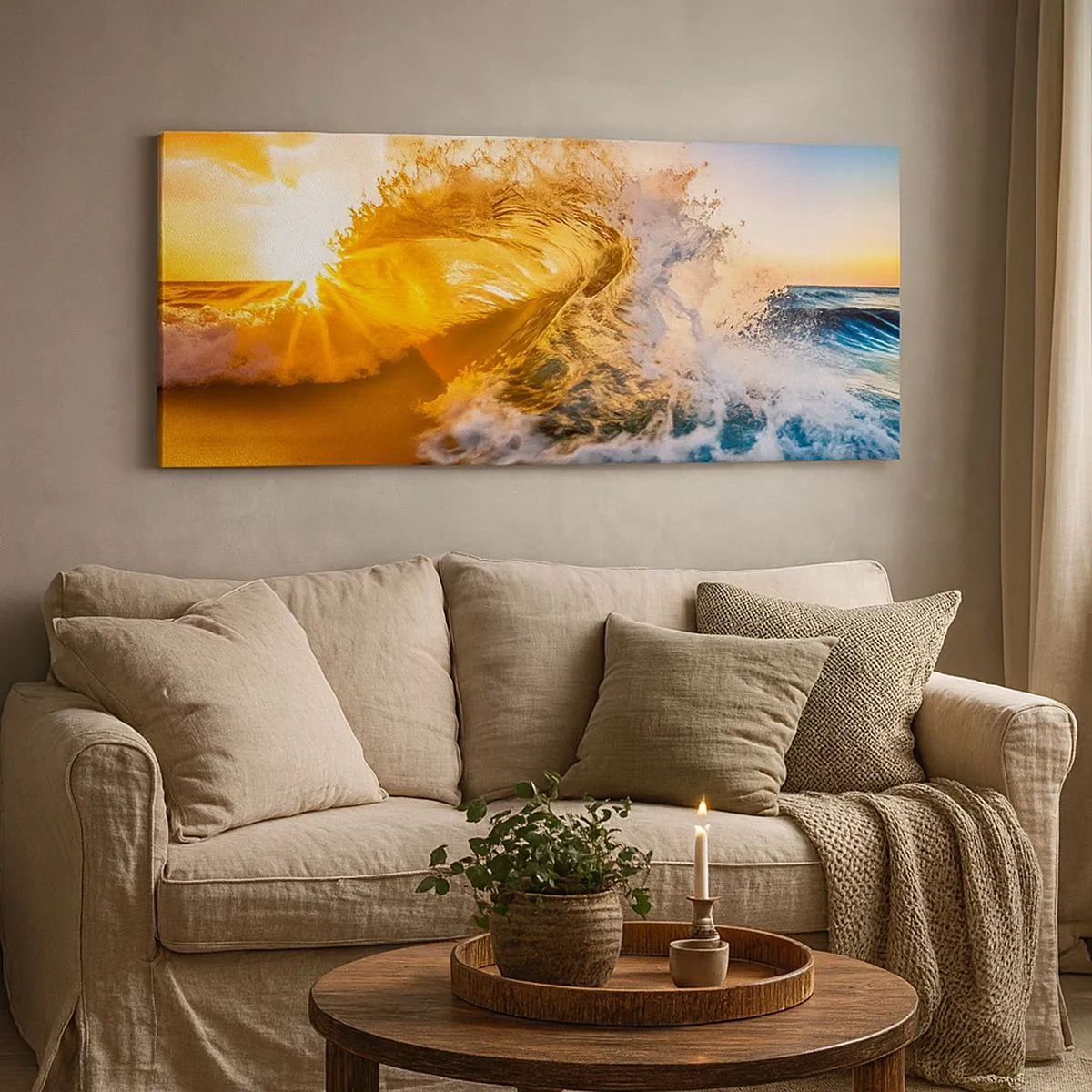 Impression sur toile - Image sur toile - S'amuser dans le sable - 100x40 cm