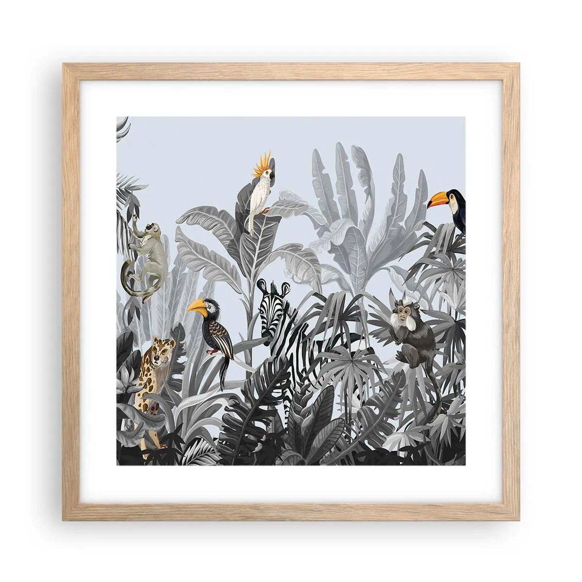 Affiche dans un chêne clair - Poster - Conte de fées africain - 40x40 cm