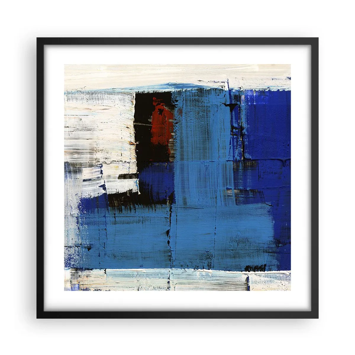 Affiche dans un cadre noir - Poster - Secret de bleu - 50x50 cm