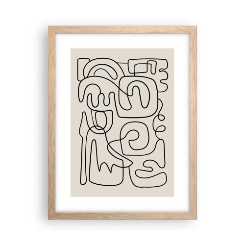 Affiche dans un chêne clair - Poster - Suivez les indices - 30x40 cm