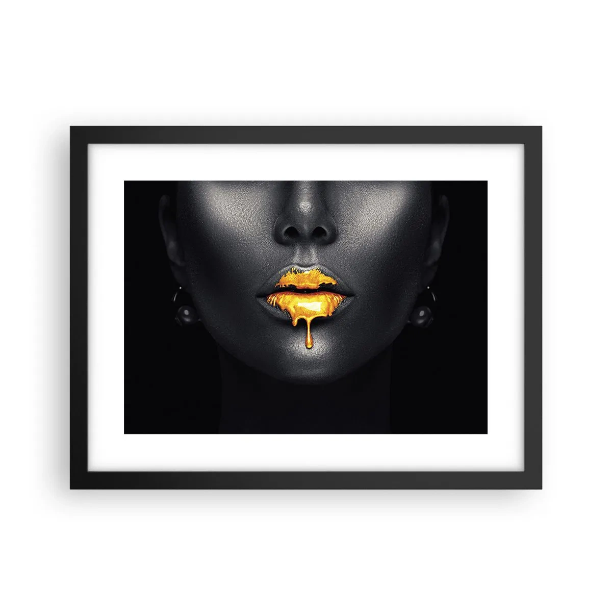 Affiche dans un cadre noir - Poster - Bouche d'or - 40x30 cm