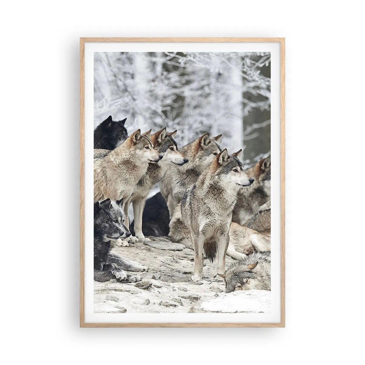 Affiche dans un chêne clair - Poster - Famille et amis - 70x100 cm