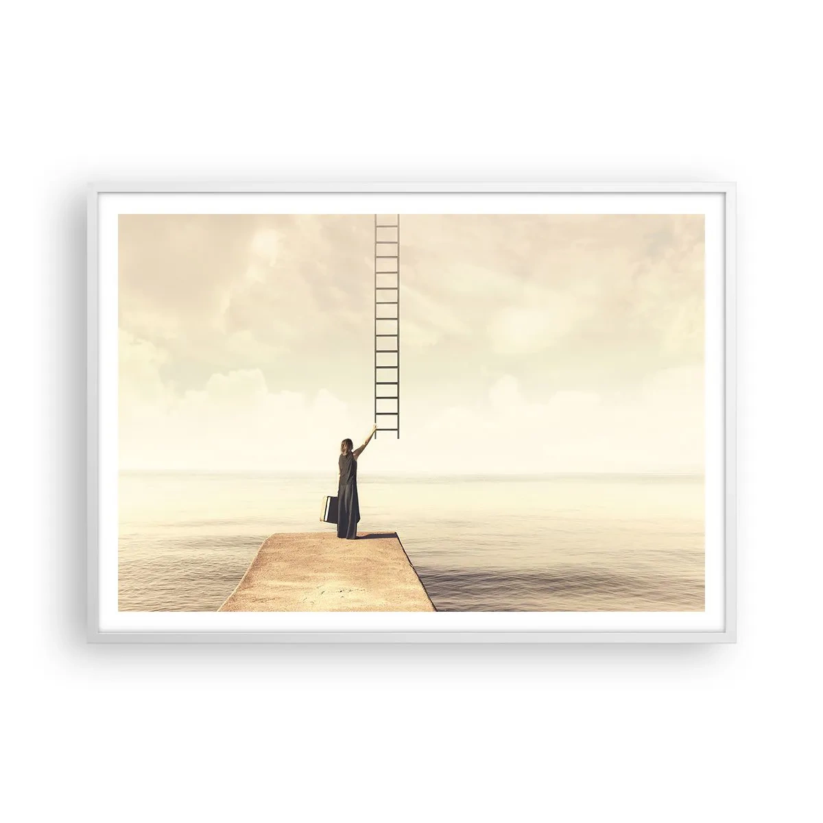 Affiche dans un cadre blanc - Poster - Voyage magique - 100x70 cm