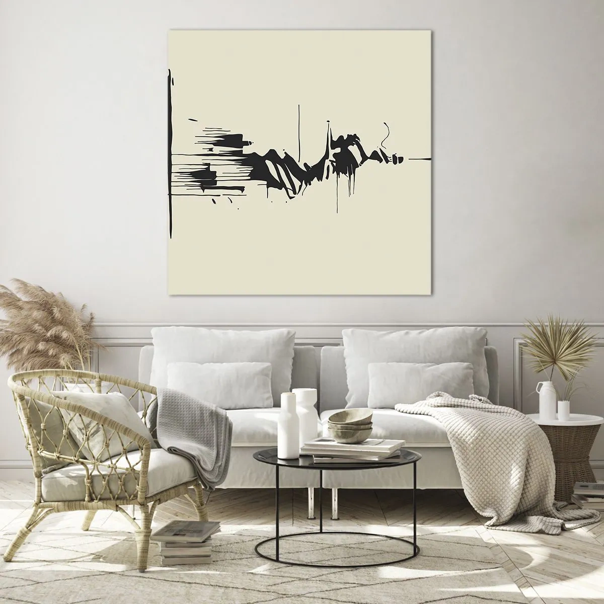 Impression sur verre - Image sur verre - Abstraction hâtive - 50x50 cm