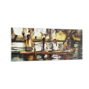 Impression sur verre - Image sur verre - Dans un paradis polynésien - 100x40 cm