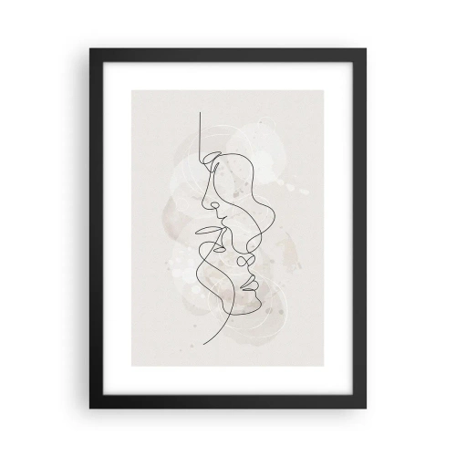 Affiche dans un cadre noir - Poster - Emmêlé dans une étreinte - 30x40 cm