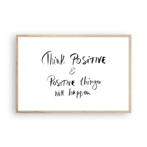 Affiche dans un chêne clair - Poster - Comment vivre? - 91x61 cm