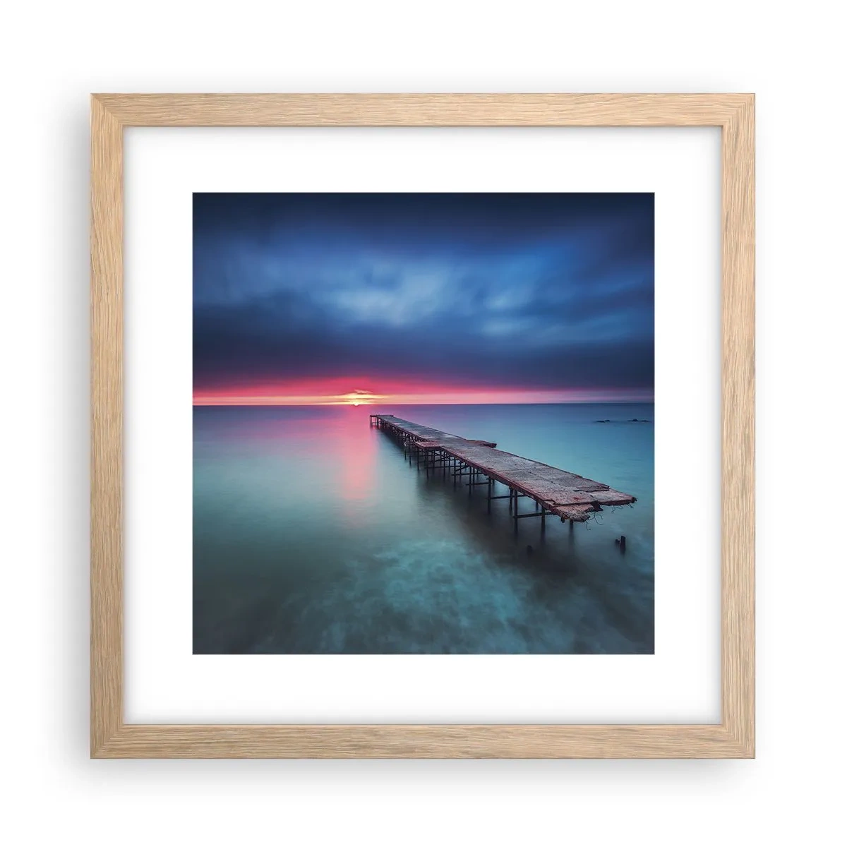 Affiche dans un chêne clair - Poster - Entre le ciel et la terre - 30x30 cm