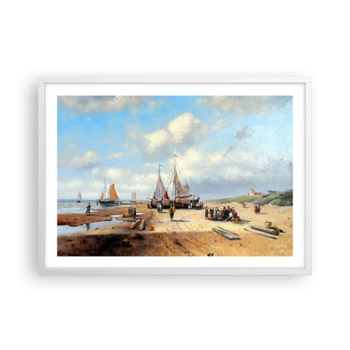 Affiche dans un cadre blanc - Poster - Après une capture réussie - 70x50 cm