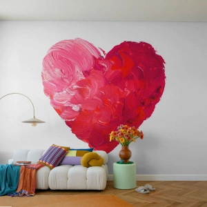 Papier Peint Autocollant Deluxe Sticker - All you need is love - Abstraction, Coeur rouge, Symbole d'amour - 200x140 cm
