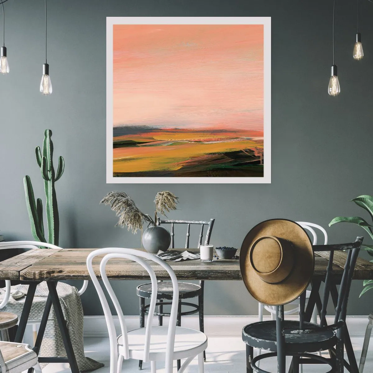 Affiche - Poster - Dans les tons de roses - 60x60 cm