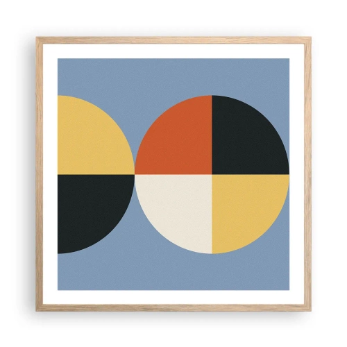 Affiche dans un chêne clair - Poster - Regarde et compte - 60x60 cm