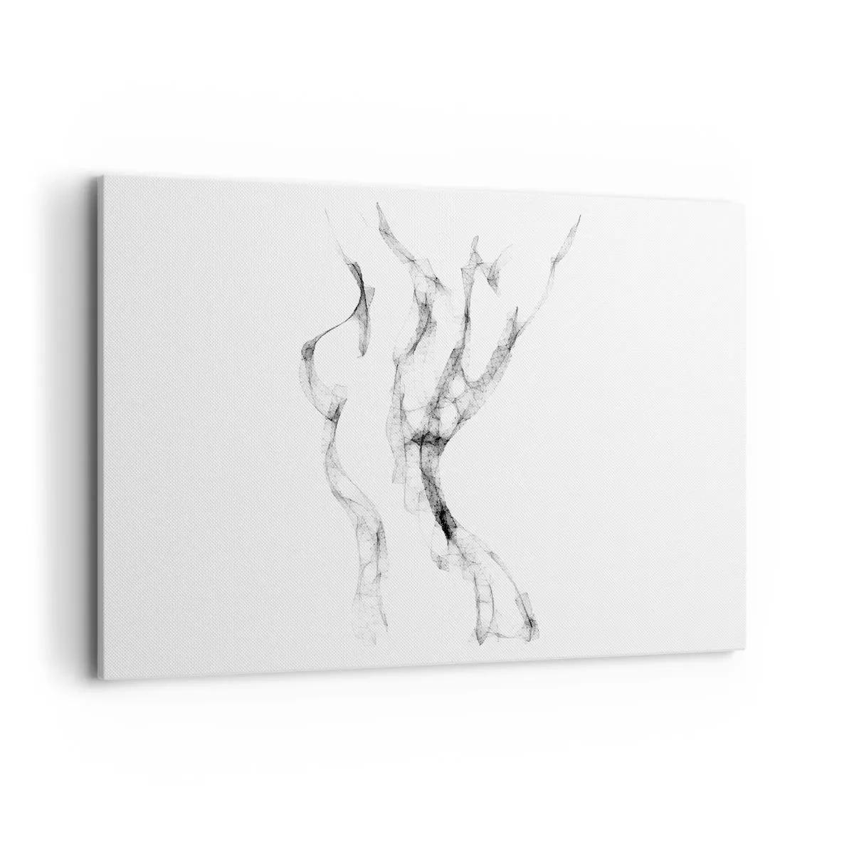 Impression sur toile - Image sur toile - Des lignes délicates et abstraites ressemblant à des traînées de fumée sur un fond clair - 120x80cm - Belle et forte - Décoration murale moderne pour le salon et la chambre ARTTOR