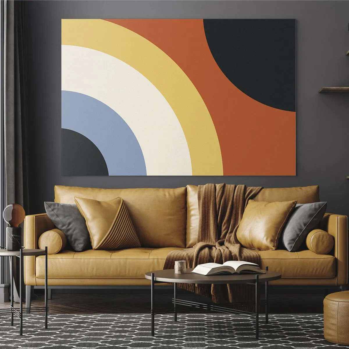 Impression sur verre - Image sur verre - Arcs colorés abstraits sur un fond de verre - 120x80cm - Vers son soi - Décoration murale moderne pour le salon et la chambre ARTTOR