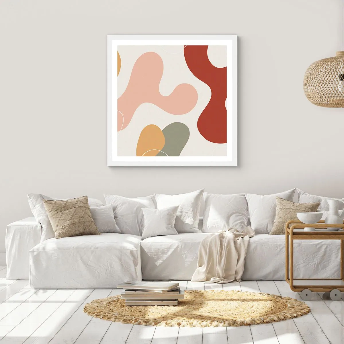 Affiche dans un cadre blanc - Poster - Entrelac - 50x50 cm