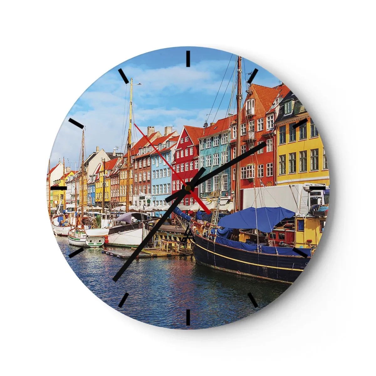 Horloge murale - Pendule murale - Quai joyeux - 40x40 cm