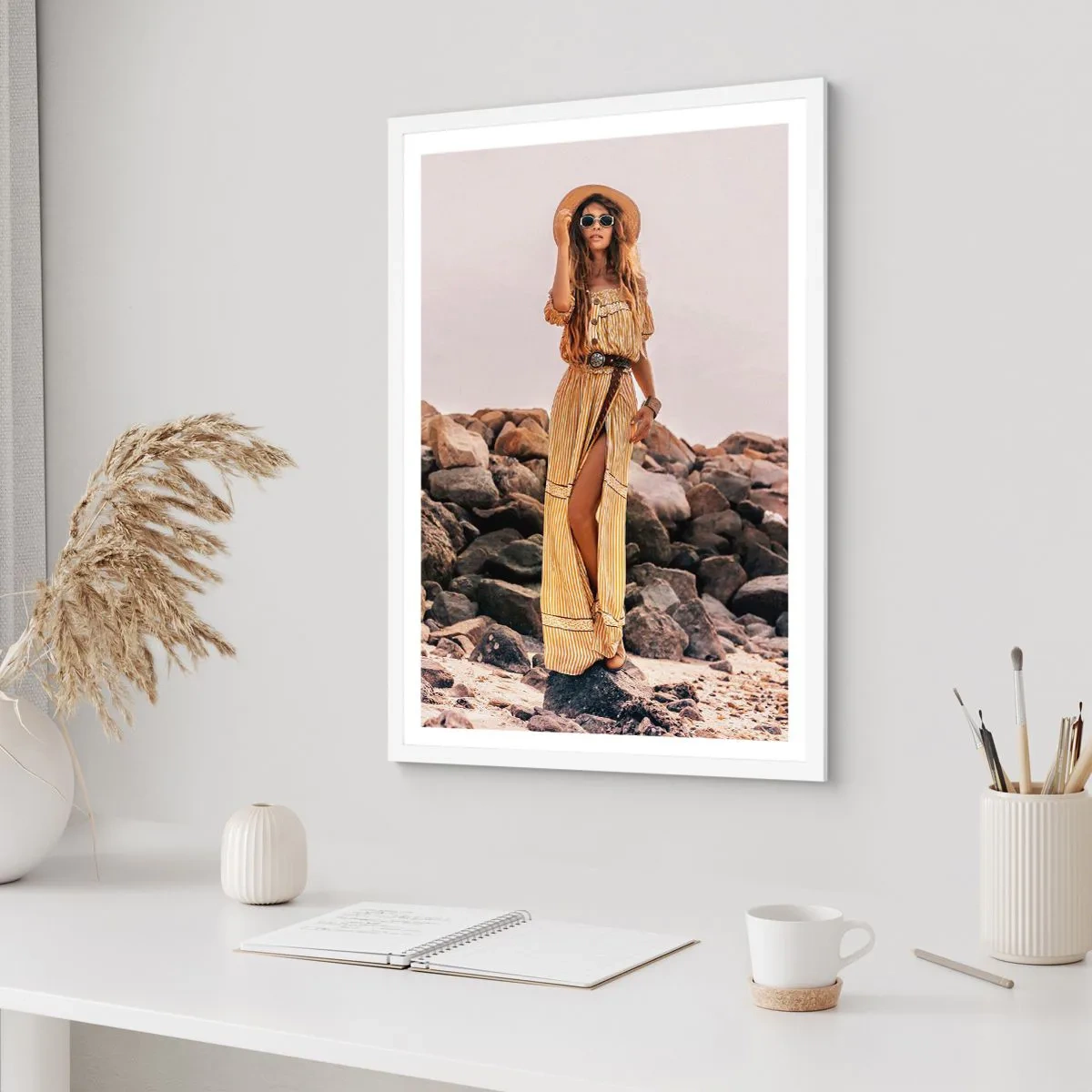 Affiche dans un cadre blanc - Poster - La magie des pierres - 70x100 cm